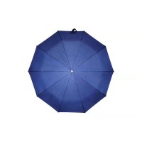 安居先森枫木格纹铜柄压花十骨三折经典商务自动伞 蓝色