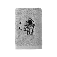 安居先森热卖“我家有个宇航员”新疆长绒棉刺绣抹布毛巾两用36*75cm 灰(条)