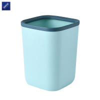 安居先森塑料压圈垃圾桶纸篓清洁桶10L 蓝色
