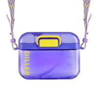 安居先森D81大容量TRITAN材质背带款方形塑料水杯水壶直饮吸管一杯双饮750ml 紫色