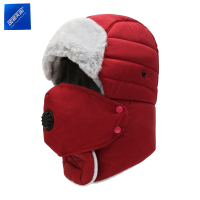 安居先森21D45防寒保暖加绒雷锋帽带口罩防尘阀 红色(个)