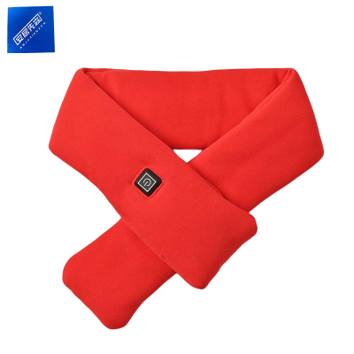 安居先森22D65防寒保暖自发热围巾USB充电 红色(条)