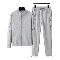 安居先森8877时尚休闲运动套装男女同款S-5XL灰色(套)