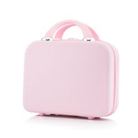 14寸粉色平面 可爱小行李箱化妆箱14寸小型手提箱可挂行李箱拉杆箱便携大容量
