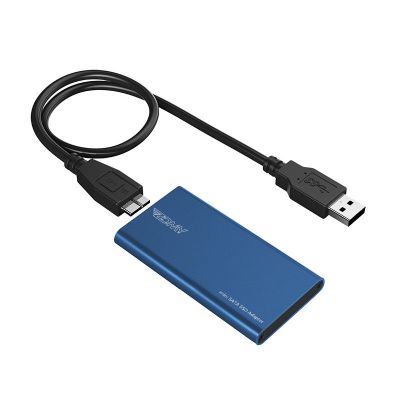 蓝色 mSATA固态硬盘盒USB3.1 固态SSD移动硬盘盒mSATA转USB3.0/USB3.1笔记本高性能固态 硬盘