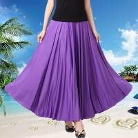 紫色XL:(建议腰围2尺-2尺2) 均码 广场舞服装舞蹈裙中老年人跳舞裙民族风中长款长裙藏族舞半身裙子