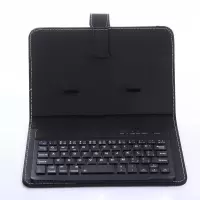 手机蓝牙键盘皮套黑色 手机蓝牙键盘皮套无线键盘保护套三系统手机通用二合一手机套