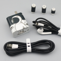 太空人(黑色) 充电线保护套适用华为mate30/Pro p30pro nova5/6pro数据线保护绳