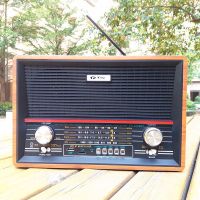 欧美复古收音机台式老人老式插卡蓝牙音箱摇控调频中波短波广播