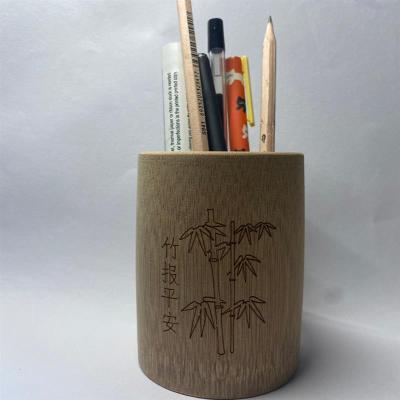 手工笔筒自然竹酒杯 办公学生书桌摆件 简约个性创意时尚低调环保