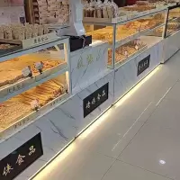 面包柜面包展示柜桃酥柜糕点柜中岛展示柜边柜玻璃商用实木饼干架