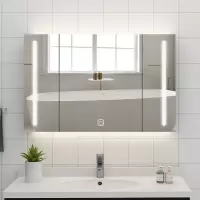 不锈钢智能浴室镜柜挂墙式带灯镜子柜卫生间镜柜单独