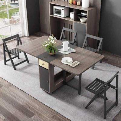 北欧多功能折叠餐桌椅组合现代简约小户型家用可伸缩餐桌简易饭桌