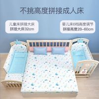 实木婴儿床拼接大床可移动宝宝床小孩儿童床摇篮床多功能小床睡床