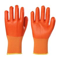 4-24双劳保手套加厚耐磨防滑胶皮工地工作干活挂胶浸胶手套