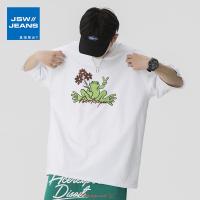 真维斯旗下JSW短袖T恤男夏季新款圆领宽松体恤潮牌ins男装上衣服