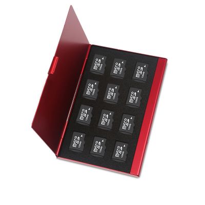 sd卡盒子收纳盒 sim卡盒收纳盒内存卡包 NANO/cf手机卡盒子 12TF卡盒红色