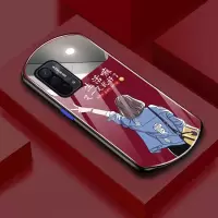 OPPOa93手机壳椭圆镜面玻璃oppoA93硅胶软边防摔ins全包女创意潮 oppoA93(单壳) 椭圆镜面[蓝色-生