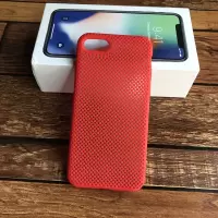 苹果XS MAX液态硅胶手机壳散热 iPhoneXR全包7 8p手机套轻薄防摔 苹果7/8 红色 网孔散热壳