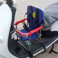 小天航小孩婴儿童宝宝电动车女士踏板车前置安全座椅折叠座椅 蓝色座椅无绑带