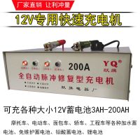 12v专用智能充电机(灰色款) 汽车电瓶充电器12V24V伏摩托车全自动大功率充满自停蓄电池充电机