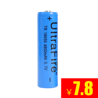 [4800电池一节] 锂电池8800大容量3.7v小风扇头灯充电器强光手电筒电池
