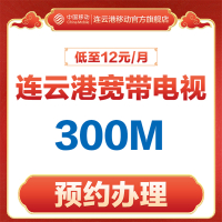 连云港移动300M宽带预约 12元/月