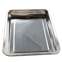 金迪乐304不锈钢茶盘烤鱼托盘长方形深盘