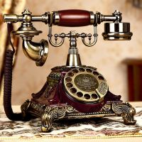 欧式复古仿古电话机老式转盘家用固定座机固话美式无线插卡电话装饰摆件