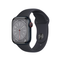 Apple Watch Series 8 智能手表 (GPS+蜂窝版) 45mm 午夜色铝金属表壳 运动型表带