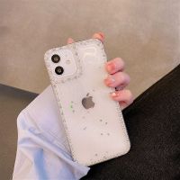 钻石珍珠透明壳苹果11适用 iPhone12闪粉珍珠水钻链条手机壳轻奢 iPhone12mini