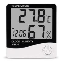 HTC-1 高精度大屏幕 室内电子温湿度计 家用温度计 湿度计有闹钟 HTC-1[普通款]