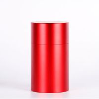 钛铝合金大号茶叶罐茶罐茶盒便携迷你茶叶罐不锈钢密封罐茶叶包装 红色