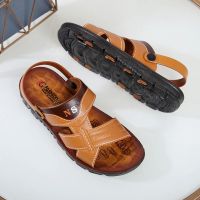 [夏季]韩版新款男士凉鞋透气休闲凉拖鞋两穿沙滩鞋男士凉鞋 黄色 828 37