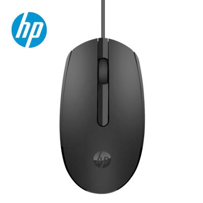 HP惠普电脑鼠标有线台式笔记本通用办公游戏机械电竞专用静音鼠标 黑色[按键有声]