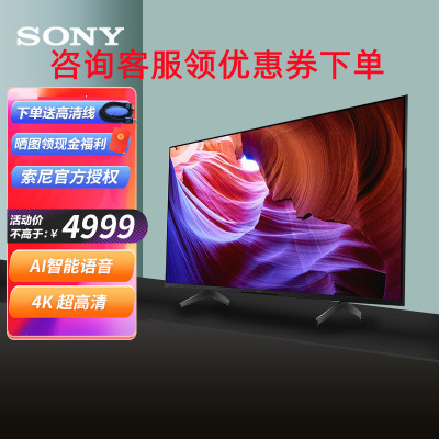 索尼(SONY)KD-65X85J 65英寸4K超高清HDR AI智能安卓10 杜比全景声 特丽魅彩Pro 液晶电视