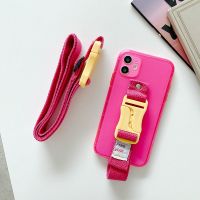 红色 苹果12 苹果11腕带手机壳 户外防丢便携手腕绳壳 iPhone12手机壳保护套