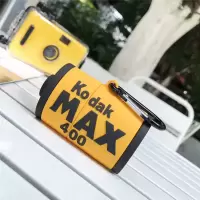 柯达黄色胶卷耳机套带挂钩 柯达富士相机胶卷立体苹果AirPods1/2代无线蓝牙耳机硅胶保护套软