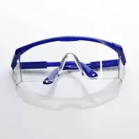 多功能护目镜透明防飞沫劳保护目镜抗冲击防飞溅防尘防风沙眼镜 蓝色