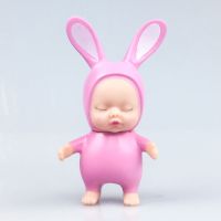 睡觉宝宝DIY手机壳奶油胶滴胶材料包睡眠睡宝公仔卡通可爱娃娃 小粉兔