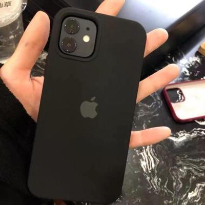 液态硅胶手机壳苹果12黑色iPhone11梅子色12pro手机壳xsmax防摔XS 黑色[全包] 苹果6/6s