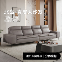 [CBD]SN- 北岛 [新品]现代简约真皮羽绒直排沙发可拆卸式沙发