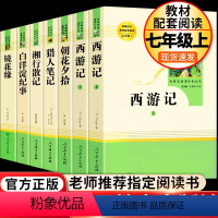 [人教版]七上阅读全7册 [正版]朝花夕拾鲁迅原著和西游记人教版白洋淀纪事七年级上册必读书人民教育出版社初中生阅读镜花缘