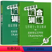 [正版]新版共2册中学英语组合训练七年级英语完形填空与阅读理解7年级英语强化上册下册合订全一册初一英语阅读理解和短文填