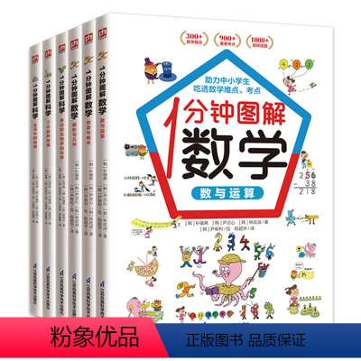 [!全6册]1分钟图解数学+科学 [正版]1分钟图解科学+1分钟图解数学一分钟漫画科普1分钟漫画物理三分钟漫画成语故