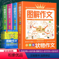 语文 [正版]思维导图 图解小学生作文全4本作文大全辅导大全3-6年级图解作文四五六年级五感法写作技巧通用人教版老师