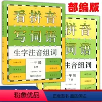 看拼音写词语 一年级上下册全2本 小学通用 [正版]一二年级上册下册拼音专项同步训练看拼音写词语 小学2年级生字注音组词