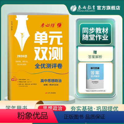 思想政治 必修3 [正版]2024新版 高中单元双测思想政治必修3政治与法治人教版 RJ必修3基础达标训练综合培优期中期