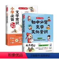 小学+初中文学常识(2册) 初中通用 [正版]初中必背文学文化常识 思维导图速记漫画图解趣味中考语文基础知识大全中国古代