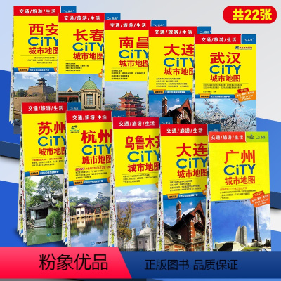 [正版]共22张city城市地图系列交通旅游地图全国地图南京苏州北京广州武汉郑州防水耐折撕不烂 中心城市大比例尺街道详